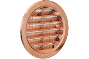 LA VENTILAZIONE Kratka wentylacyjna t10rran z tworzywa sztucznego okrągła lampa do zabudowy, wygląd miedzi, średnica 120 mm