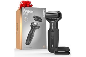 MANSCAPED REFINING THE GENTLEMAN MANSCAPED® The Chairman™ Plus Men’s Foil Shaver - Two Interchangeable Blade Heads, SkinSafe® Three-Blade Foil & Precision Sideburn & Jawline Trimmer, Face Shaver, USB-C Charging