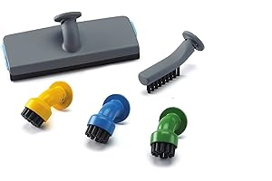 BLACK+DECKER BLACK AND DECKER - Lot de 5 Accessoires Spécial Salle de Bain pour Balai Vapeur Multifonction avec Nettoyeur à Main - Kit Complet de Brosses - Robuste et Durable - Multi Colore - FSMHBA-XJ