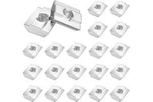 SCOOYUCK 20 sztuk kamieni do rowków M8, seria 40, nakrętki przesuwne, nakrętki udarowe T, do profilu aluminiowego, szyny szczelinowej do wytłaczania (EU40-M8)