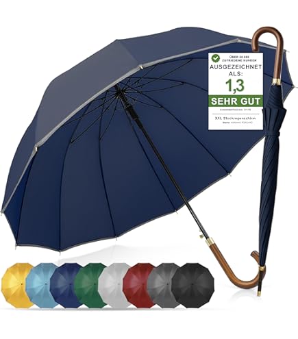 Ombrello Automatico PraTiKo Life - 4 Pezzi Assortiti - Con Stecche In Fibra Di Vetro E Manico In Gomma - Grandi E Antivento - Foto 2