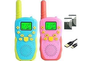 TUCHUNME Walkie Talkie Kinder,Wiederaufladbar 8 Kanäle Draußen Spielzeug Funkgeräte mit Taschenlampe Geschenke für Jungen und Mädchen Lange Reichweite für Ausflug Abenteuer im Freien,Camping,Wandern