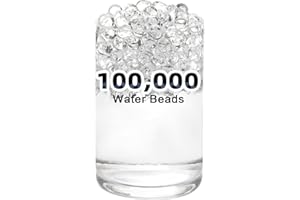 Awrmoo 100000 Water Beads Clear,Water Gel Jelly Beads for Vases Filler,Floting Candles,Wedding Centerpiece,Christmas Decoration,Floral Arrangement,Home Decoration