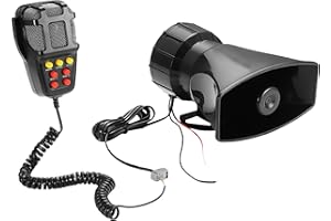 Mioke Sirena Della Polizia Allarme di Sicurezza per Auto Moto,12V 24V 100W Forte Corno