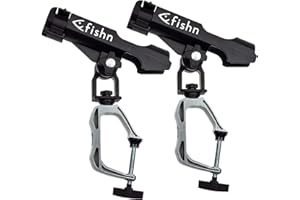 FISHN Porte-canette Twin Pack - Porte-Canne à pêche/Bateau - Stable - Facile à Manipuler et à régler - Rotation à 360 degrés - (2X)