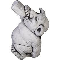 Stoneandstyle Steinfigur Ganesha – 35x19x16 Cm, 12,1 Kg, Massiver Steinguss, Frostfest Bis -30°C, Handgefertigt In Deutschland