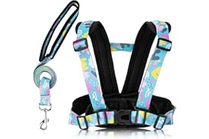 TAOPE Pferdeleine Kinder, Sicherheitsleine & Laufgurt für Kinder, Verstellbares Sicherheitsgeschirr & Zügel für spielende, Eltern-Kind-Aktivitäten, Mädchen, Jungen, Rollenspiel, Outdoor - Blau Rosa