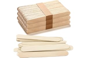 HOTKRUMP 150Stück Holzstäbchen,Holzmundspatel,Verschiedene Holzspatel Waxing,Einweg Kosmetik Spatel zur Haarentfernung,mit runden, sauber geschnittenen Kanten | Ideal auch für Bastelarbeitem 1.8cm x 15cm