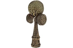 DAILY MALL dailymall Fissure en Bois Peinture Skill Ball Kendama Jouet Enfants Jeu D'adresse Attrape-Jouet - Noir Et Or