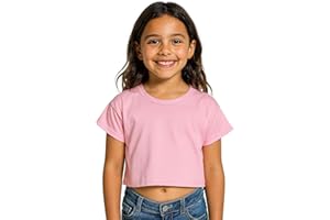 A2Z 4 Kids Girls Crop Top Plain T Shirt Soft Feel Comfortable Summer Fashionable Outfit Casual Clothing Sets Age 5-13 Years