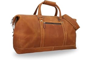 Gusti Reisetasche Leder Herren & Damen I Ruben I Echtleder Weekender Herren Leder braun | 36L Vintage Tasche mit Perfekter Größe für Kurztrips