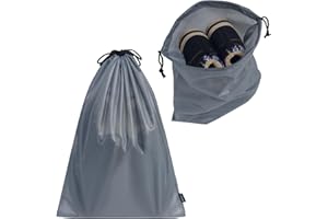 Gloppie Shoe Bags Travel Drawstring Shoe Bag Storage Bags Men Women Boot Bag Portable & Water Resistant Shoe Pouch Daily Use, Grey (1 Pack)