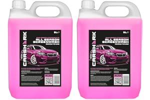 CARSHARK All Season Screenwash 2 x 5 Litres, with Pink Berry Fragrance, Low Smear formula