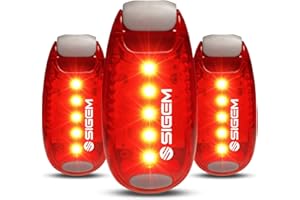 SIGEM LED Safety Lights (3 Pack) + FREE Bonuses | Clip on Flashing Strobe Light High Visibility for Running Jogging Walking Cycling for Kids Dogs Bicycle Helmet Bike Tail light