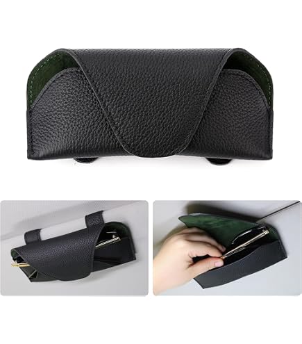 4 Portaocchiali Da Auto Magnetici In Pelle – Clip Per Parasole, Accessori Interni (Nero+Grigio)