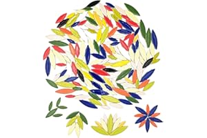 BTMIEY Carreaux de mosaïque en céramique de pétales de feuilles pour travaux manuels, 500 g de pièces de mosaïque irrégulières, carreaux de mosaïque de pétales pour loisirs créatifs, décoration murale