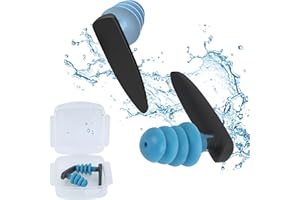 PLPLAAOO Tappi per Le Orecchie da Nuoto,Tappi orecchie piscina, Tappi per Le Orecchie in Silicone riutilizzabili Impermeabili per Il Bagno Doccia Nuoto Surf e Altri Sport Acquatici