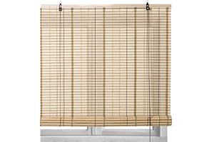 LOLAhome - Persiana Estor Enrollable de bambú Natural de Estilo rústico para Dar Sombra, protección Solar o escurecer Puertas o Ventanas (Beige, 120X180 CM)