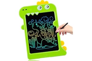 PBUSPU Tablette d'écriture LCD de 10 Pouces Coloré, Effaçable Et réutilisables,Jouets Dinosaures 3-8 ans Garçon Fille,Tableau de Dessin Effaçable Enfants Cadeaux de Noël (vert)
