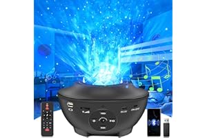 YIKANWEN Projecteur ciel étoilé LED,3 en 1 Projecteur Galaxie avec Bluetooth,Haut-parleur,Minuterie,Projecteur de Lumière étoilée avec Télécommande,Vague de Océan,Cadeaux pour enfants,adultes