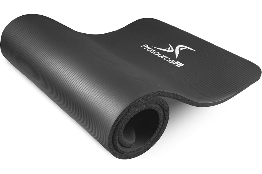 ProsourceFit Extra Thick Yoga and Pilates Mat ½” (13mm) or 1" (25mm), 71-inch Long High Density Exercise Mat with Comfort Foa