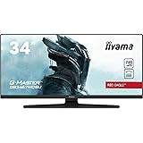 iiyama Ecran 34" G-Master Red Eagle GB3467WQSU-B1, 3440x1440, VA Curved 1500R, FreeSync, Pied en réglable, 550cdm², Speakers,