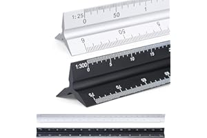 2 Stück Dreikantmaßstab, 30 cm Länge Aluminium Maßstab Lineal Dreikant, 1:20 1:25 1:50 1:75 1:100 1:150/1:100 1:200 1:250 1:300 1:400 1:500, Lineal Set für Architekten,Ingenieure,Architekturstudium
