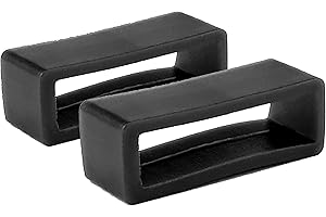 SWIFT GIFT UK 2 x 24mm Black Rubber PVC Watch Strap Keeper Retaining Hoop Loop Ring Retainer Holder