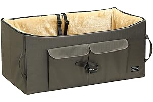 Petsfit Fotelik samochodowy dla dużych psów lub 2 małych psów, fotelik samochodowy na tylne siedzenie, zdejmowany, zmywalny, dwustronny, fotelik samochodowy dla psa z 2 paskami do mocowania