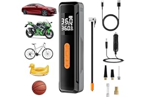 GuKKK Elektryczna pompka powietrza, akumulator 150 psi, mini kompresor, 12 V, bezprzewodowa przenośna sprężarka powietrza z dużym ekranem i powerbank USB do motocykła