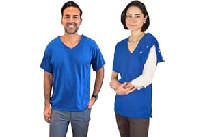 Inspired Comforts Unisex Post-Chirurgie & Reha V-Ausschnitt Dual Access Snap Shirt