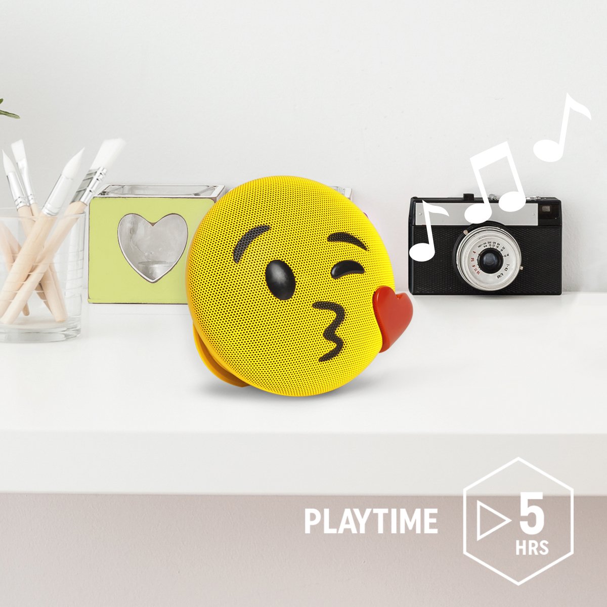 Jam Audio WL Jamoji V2 Speakers Kiss Emoji Portable Bluetooth Speaker