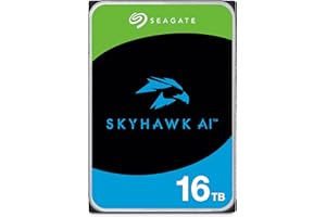 Seagate SkyHawk AI, 16 TB, Surveillance Internal Hard Drive HDD – 3.5 Inch SATA 6 Gb/s 256 MB Cache for DVR NVR Security Camera System, and Three-year Rescue Services (ST16000VE00)