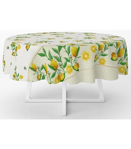 Le Linge De Jules Runde Tischdecke – Schmutzabweisend, Wasserabweisend, 160 Cm, Clarence-Design