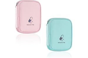 Fzyisw 2 Stück Reiseapotheke Tasche, Medikamententasche Unterwegs Klein, Erste Hilfe Tasche Leer, Medikamententasche Reise, Taschenapotheke Leer für Schule, Camping, Home, Office, Reisen