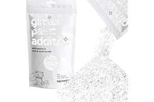 Hemway cristal de diamant White Glitter Additif pour peinture extra Chunky 1/24" 1mm pour l'émulsion Peintures à l'eau - Intérieur et Extérieur Mur, Plafond, bois, Vernis, Matt - 100 g / 3,5 oz
