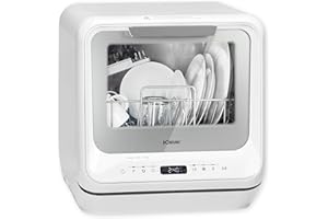 Bomann TSG 757010 Mini lavastoviglie con o senza collegamento all'acqua 5 programmi Serbatoio dell'acqua da 5 litri e illuminazione interna 2 livelli di spruzzo Bianco