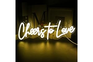 ‎LOOKLIGHT Looklight Cheers to Love Neonschild Warmweißes LED-Leuchtreklame Hochzeit Leuchtreklame USB Acrylic Brief Cheers Leuchtschild für Schlafzimmer Hochzeit Verlobungsfeier Dekoration