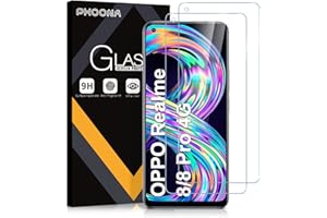 Phoona 2 szt. Ochraniacz Ekranu do OPPO Realme 8/Realme 8 Pro (4G) 6.4", Ultra HD Przezroczyste Szkło Hartowane dla Realme 8 (4G), Twardość 9H, bez pęcherzyków, odporne na zarysowania, odciski palców