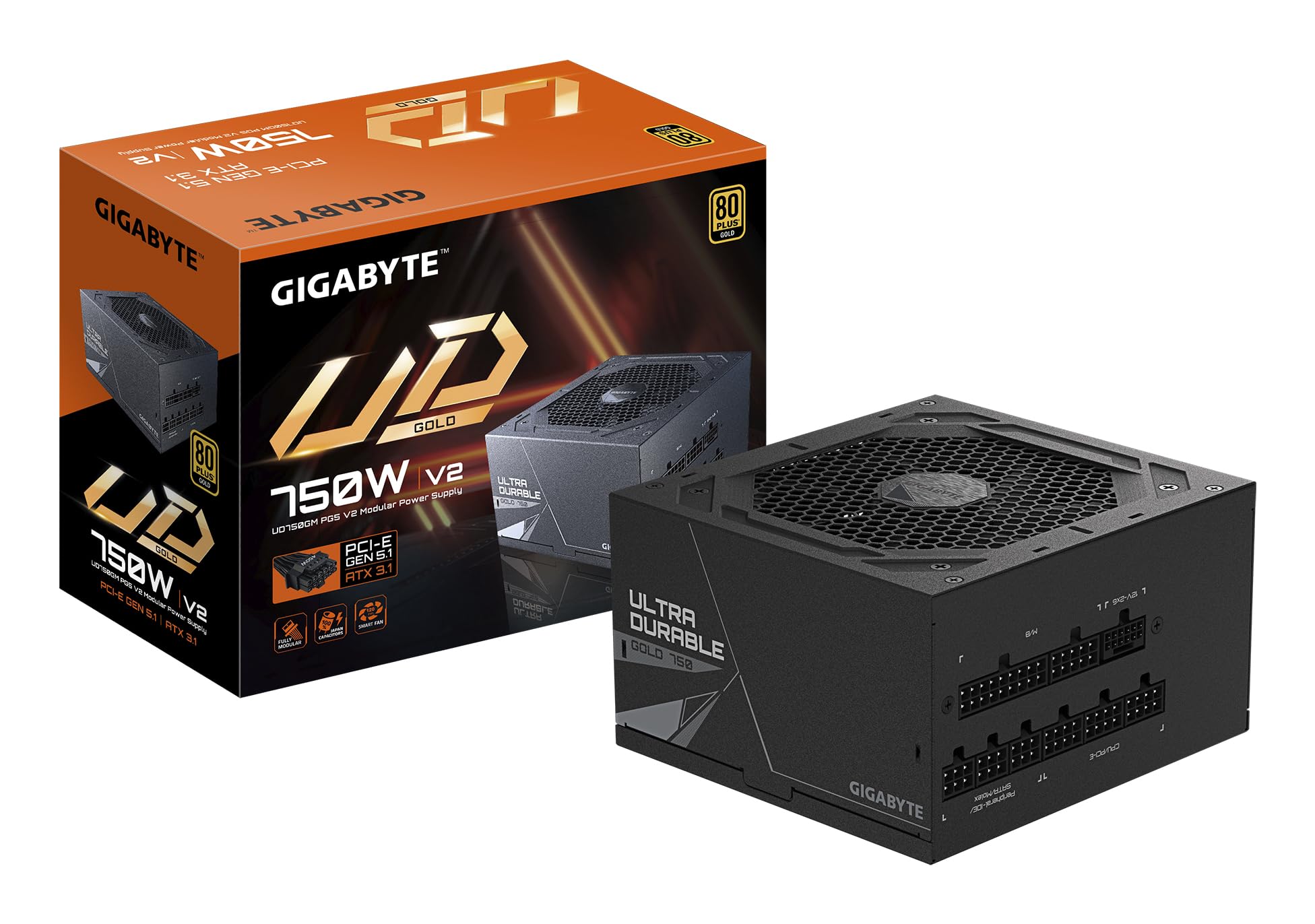 Gigabyte UD750GM PG5 V2 80 Plus Gold Fully Modular 750w PCIe 5.0 Power Supply Unit