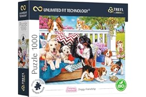 Trefl Prime - Puzzle UFT Cuteness Overload: Doggy Friendship - 1000 Elementów, Najgrubsza Tektura, BIO, Psy, Szczeniaki, Zwierzęta, Słodki Obrazek, Kreatywna Rozrywka dla Dorosłych i Dzieci od 12 Lat