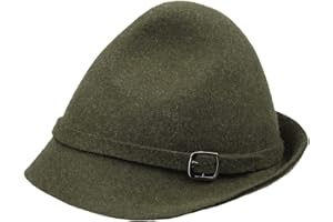 Lipodo Tyrolski kapelusz myśliwski męski – kapelusz filcowy z taśmą rypsową – kapelusz męski – wełniany filcowy kapelusz z ozdobną klamrą – kapelusz na lato/zimę – kapelusz ludowy