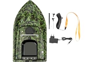 Furomg Bateau Amorceur Peche Carpe TéLéCommandé 500 M pour PêChe De Nuit - AppâT 1,5 Kg Camouflage