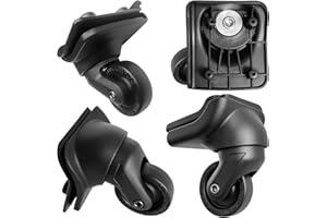 Tobeso-Nuoze 4 Stück Kofferrollen Ersatzrollen Ersatzräder für Koffer Reparatur 360°Drehbare Koffer Ersatzrollen mit 4 Befestigungslöchern L044