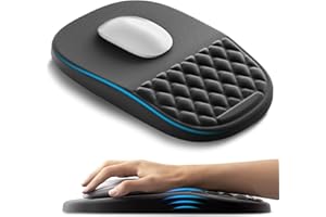 AUEDROT Ergonomisches Mauspad mit Gelkissen 2-in-1 Mousepad mit Handauflage, Memory-Schaum Mouse Pad mit Massage-Noppen & Rutschfester PU-Basis, Geeignet für Büro und Gaming, Als Geschenk, Schwarz
