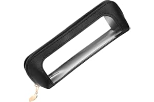 Xinjoduz 1 szt. przezroczysta kosmetyczka na pędzle do makijażu dwustronna kosmetyczka przezroczysty piórnik z zamkiem błyskawicznym przenośna skórzana kosmetyczka do pielęgnacji skóry przezroczysty