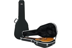 Gator Cases Deluxe ABS-Schalenkoffer für Akustikgitarren; passend für Ovation Style Deep Contour Akustikgitarren, schwarz (GC-DEEP Bowl)
