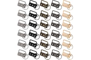 ‎LA LLARETA La Llareta 30 Stücke Wristlet Hardware, 32mm Schlüsselband Rohlinge, Klemmschließeanhängermit Schlüsselring, Klemmschließeanhänger für Herstellung von Schlüsselbändern DIY (5 Farben)