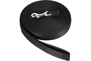LUCHAI Longe pour Chien20m / 30m Noir Laisse de Dressage pour Chien, Laisse Longue pour Chien de Petites à Grandes Taille