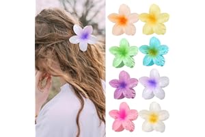 DHINCHANSAIB pinzas pelo mujer pinza pelo flor – Lot de 8 pinces à cheveux hawaïennes pour cheveux épais – Pinces à cheveux uniques et colorées de style tropical pour un look estival vibrant.